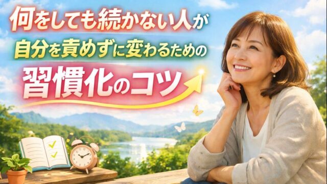 何をしても続かない人が自分を責めずに変わるための習慣化のコツのイメージ画像