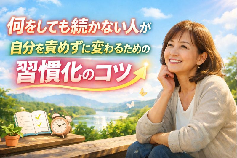 何をしても続かない人が自分を責めずに変わるための習慣化のコツのイメージ画像