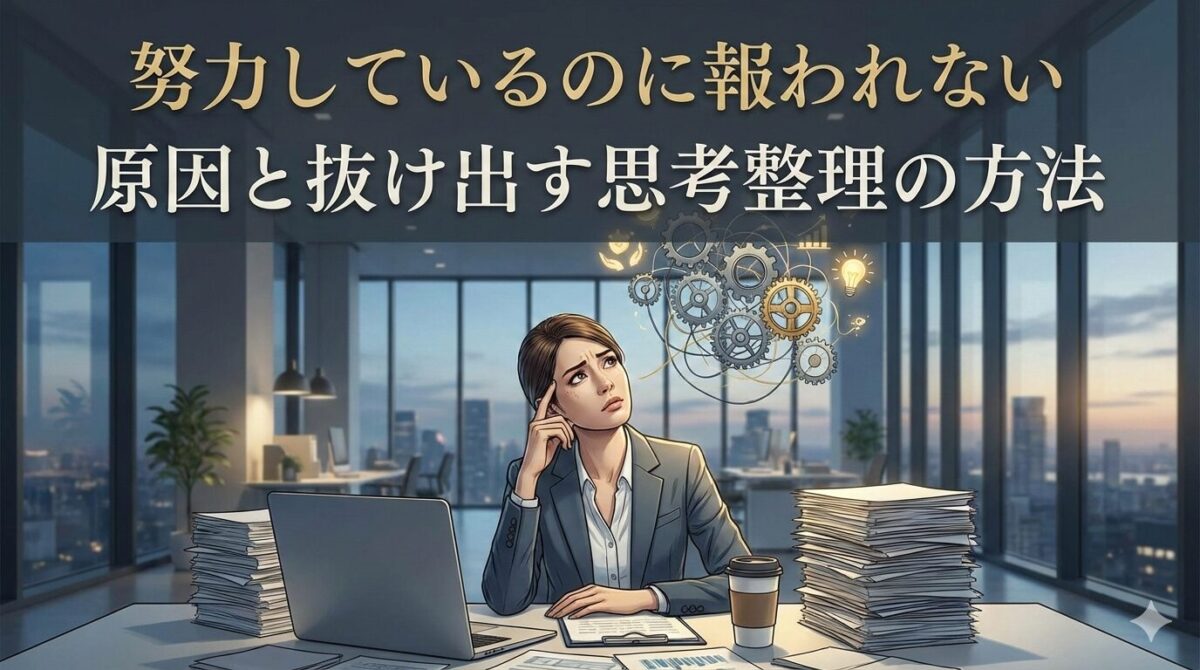 努力しているのに報われない原因と抜け出す思考整理の方法のイメージ画像