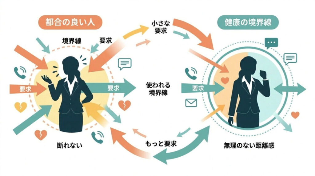 人間関係への影響：都合の良い人になりやすいのイメージ画像
