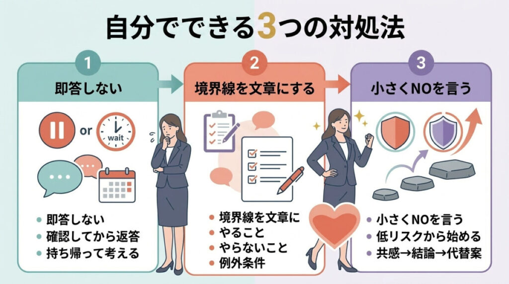自分でできる3つの対処法のイメージ画像