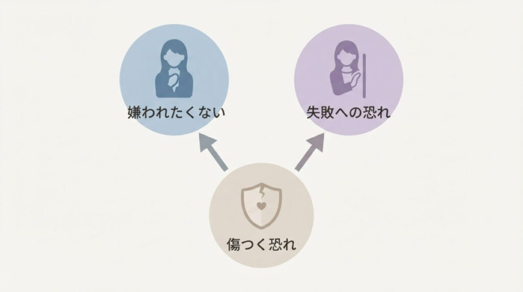 「嫌われたくないブレーキ」との関係のイメージ画像