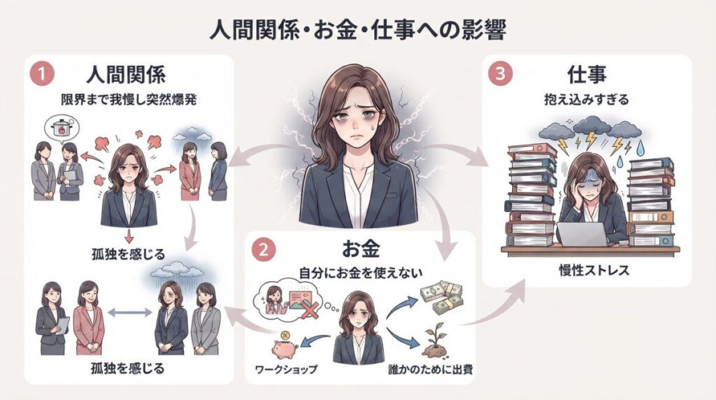 人間関係・お金・仕事への影響のイメージ画像