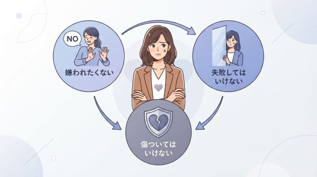 根底感情：「傷つくことへの恐れ」という思い込みのイメージ画像