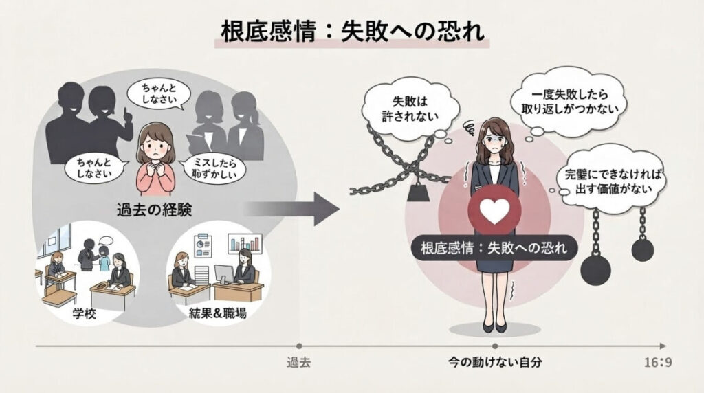 根底感情：「失敗への恐れ」という思い込みのイメージ画像