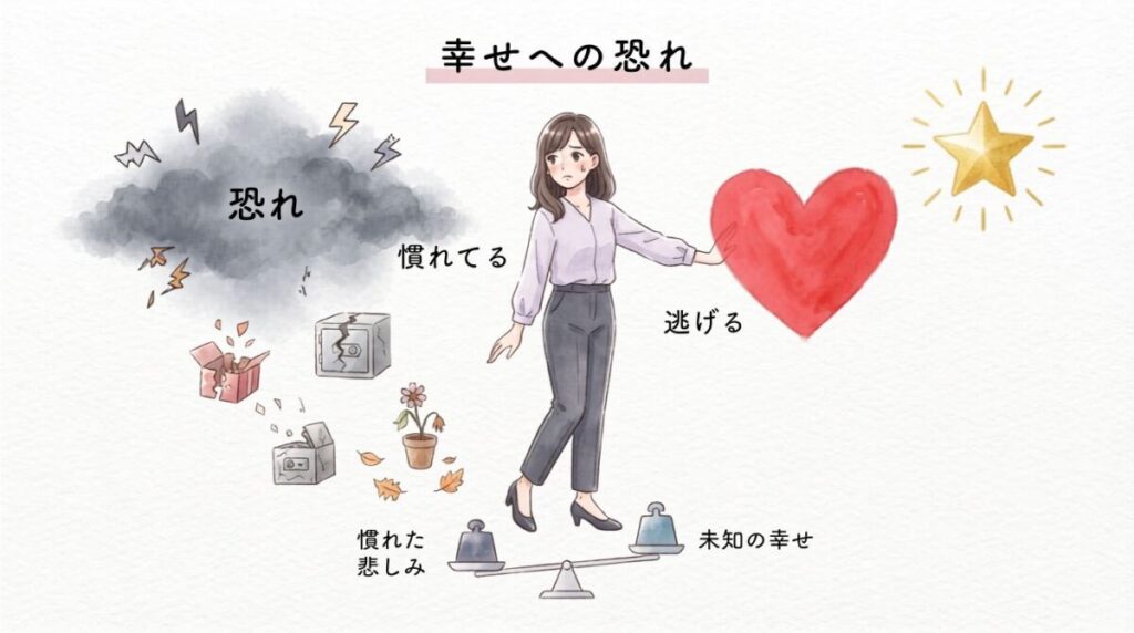 根底感情：「幸せへの恐れ」という思い込みのイメージ画像