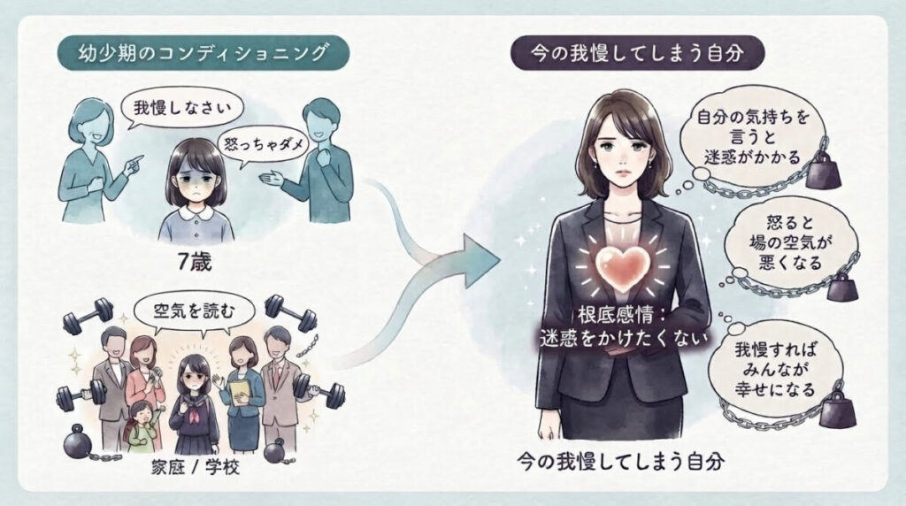 根底感情：「迷惑をかけたくない」という思い込みのイメージ画像