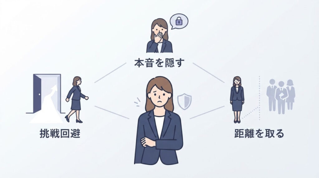 特徴：挑戦回避・本音を隠す・距離を取るのイメージ画像