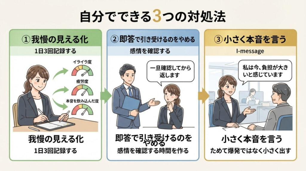 自分でできる3つの対処法のイメージ画像